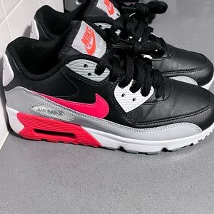 Air Max 90 Leather (gs) Wolf Grey/ Bright Crimson-black